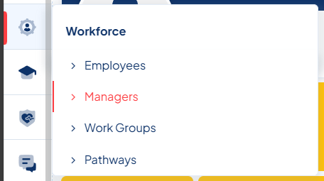 Workforce Tab dropdown