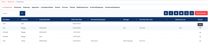 Employees Page