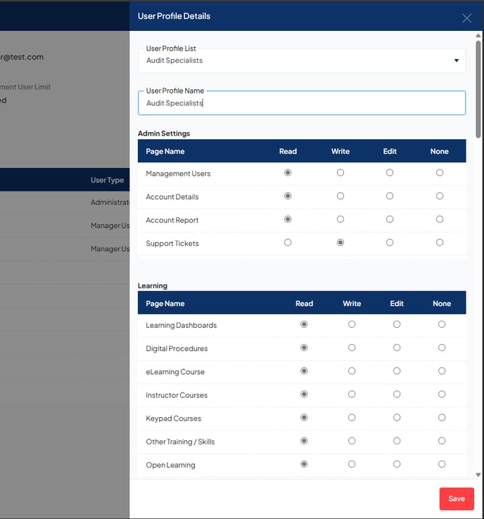 Create new custom profile