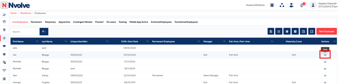 Employee page