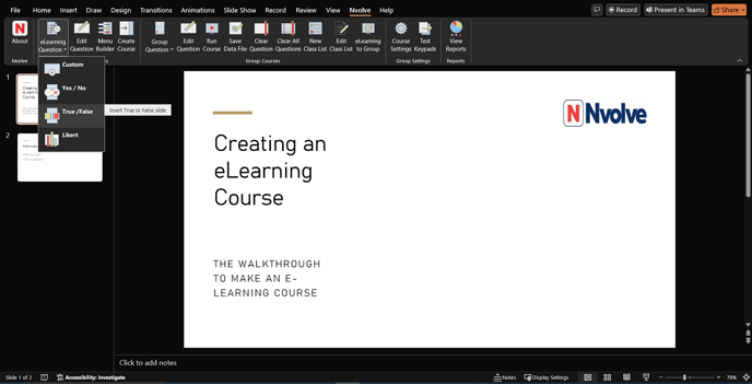 Nvolve Course Creator