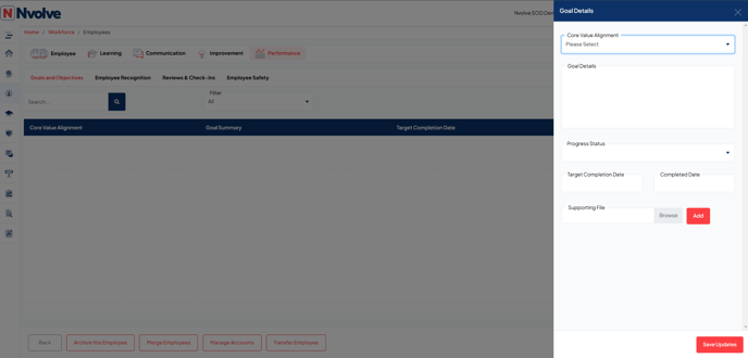 Goal Details screen