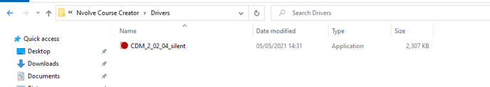 Windows explorer path to driver set up files